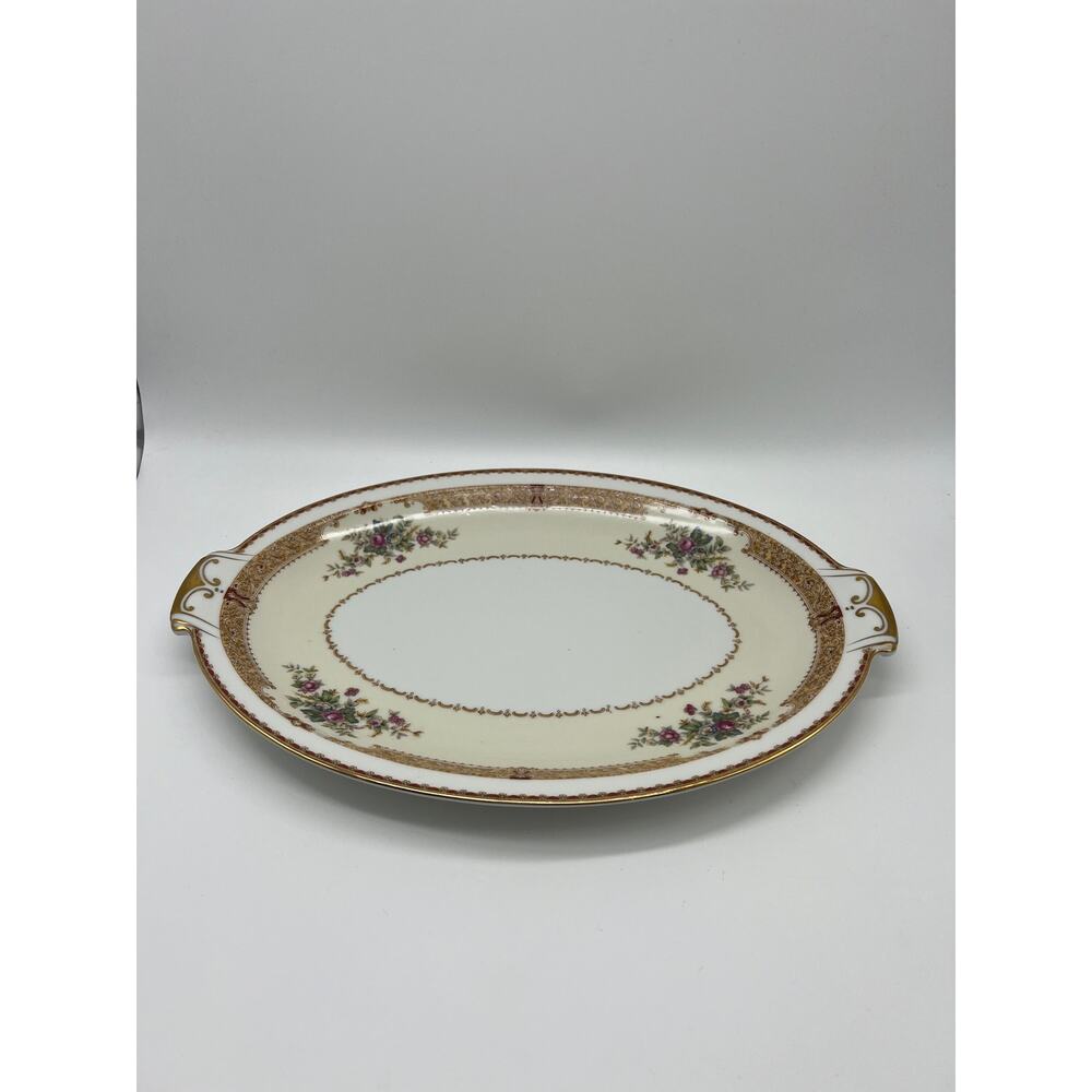 13"‎ Meito Barclay Oval Classy Dining Serving Platter Ivory China Occupied Japan